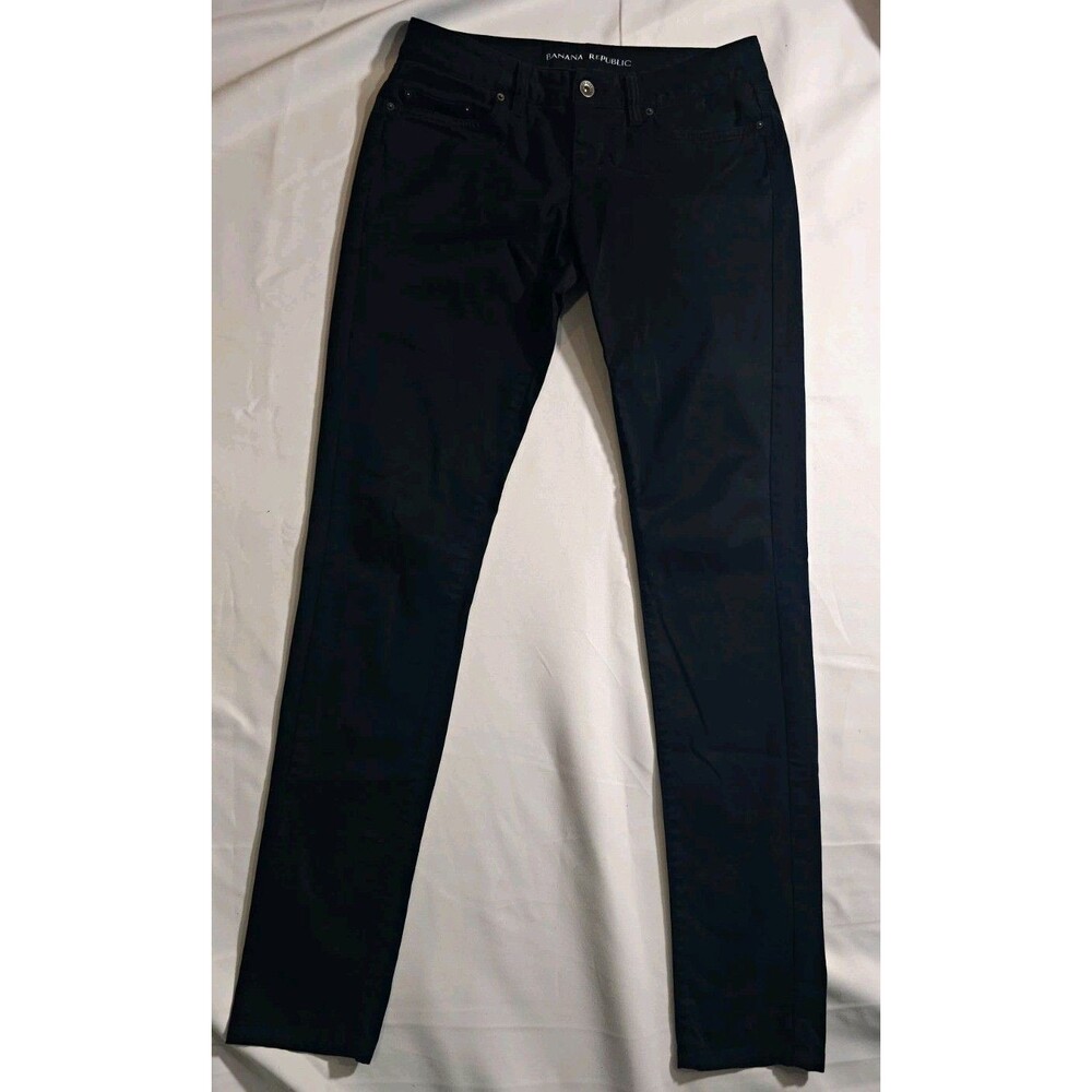 Banana Republic Black Slim Skinny Denim Pants Mid Rise Size 4